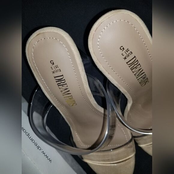 Clear Dream Paris Open Toes Chunky Heel Shoe nwt - Picture 6 of 10